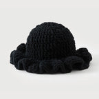 Fisherman Bucket Hat for Handmade Knitted Ruffled Brim Design