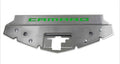 Brushed Front Header Plate w/Green C-Fiber Vinyl "CAMARO" Inlay for 16-20 Camaro