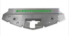 Brushed Front Header Plate w/Green C-Fiber Vinyl "CAMARO" Inlay for 16-20 Camaro
