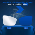 Passenger Side Mirror Glass for Volkswagen Beetle (2012-2019) 2-Door