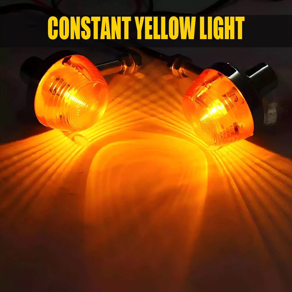 2X LED Turn Signal Indicator Blinker Amber Lights for Universal Motorcycle