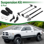 8 Pcs Front Suspension Kit Tie Rod Ends Sway Bar Link for Dodge 