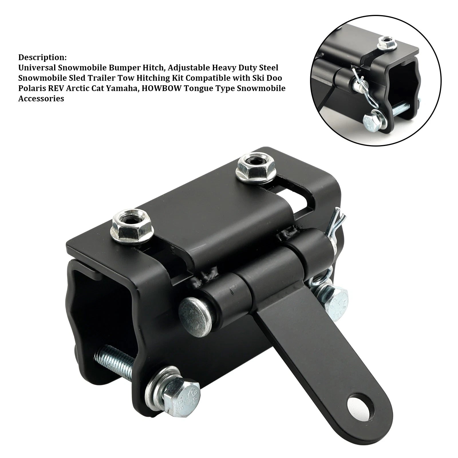 Universal Snowmobile Bumper Hitch for Polaris Ski Doo Arctic Cat Yamaha