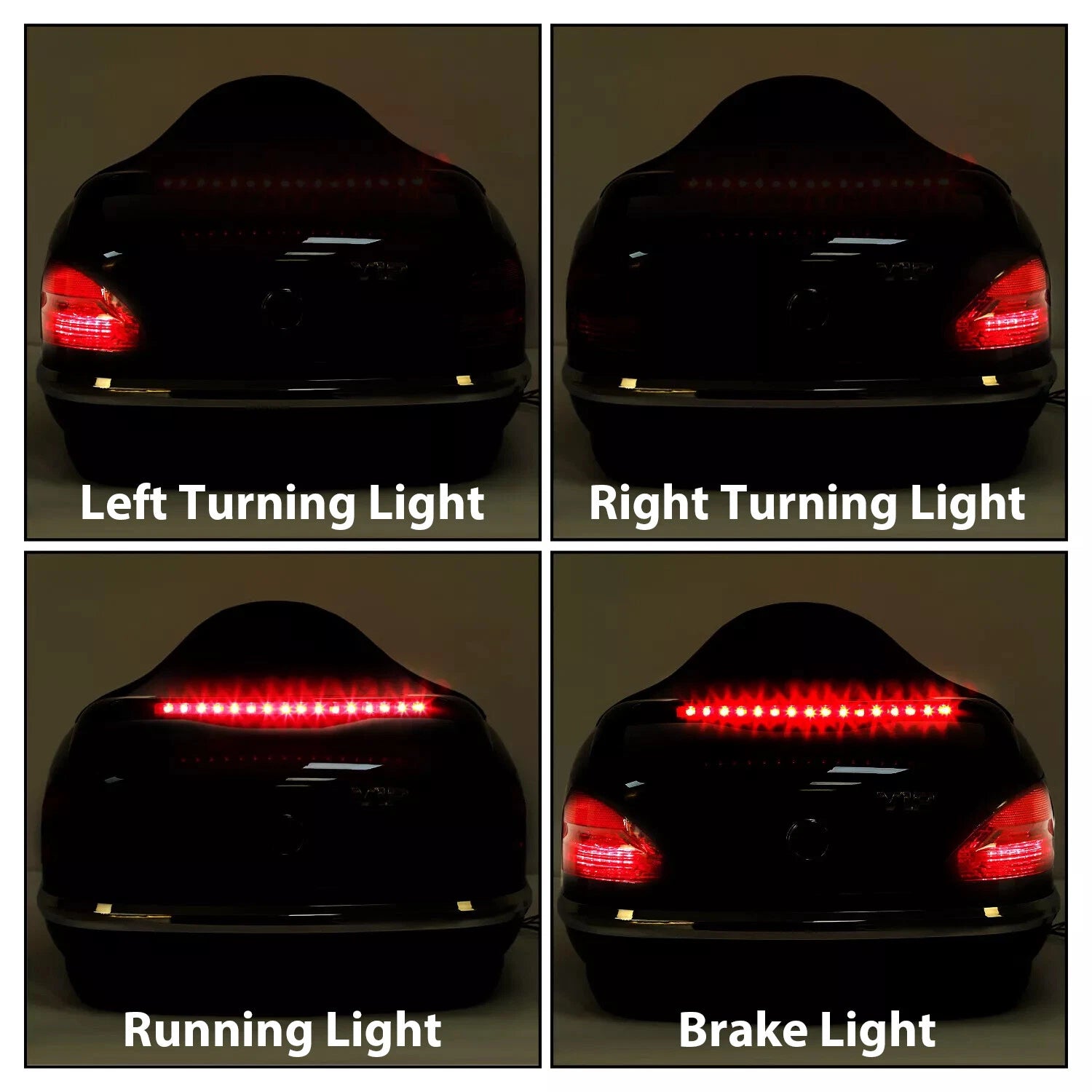 Tail Box Luggage Pack with Tail Light for Harley Honda Yamaha
