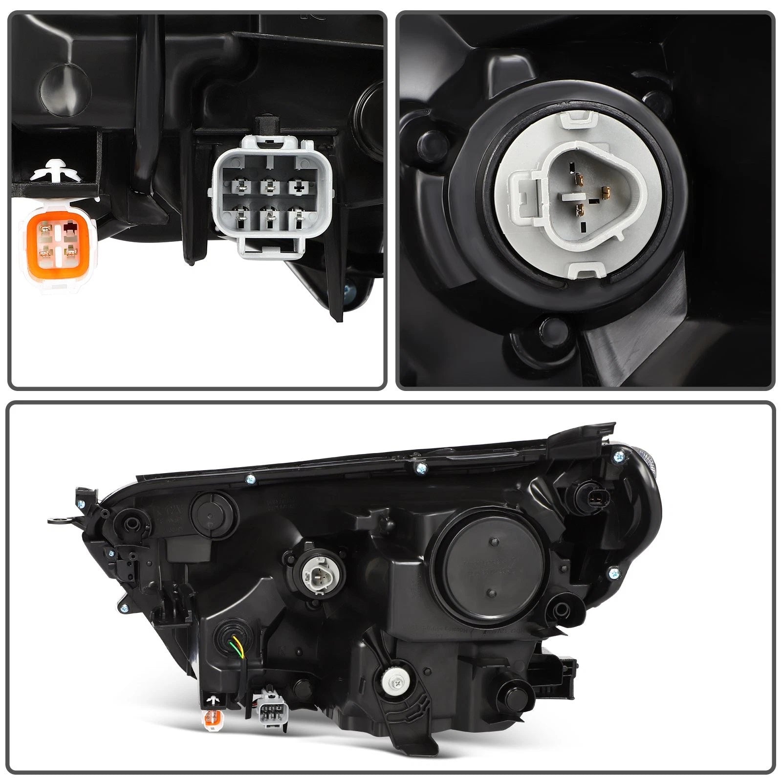 Pair Headlight Assemblies for Toyota RAV4 (2016–2018) with LED DRL Projector