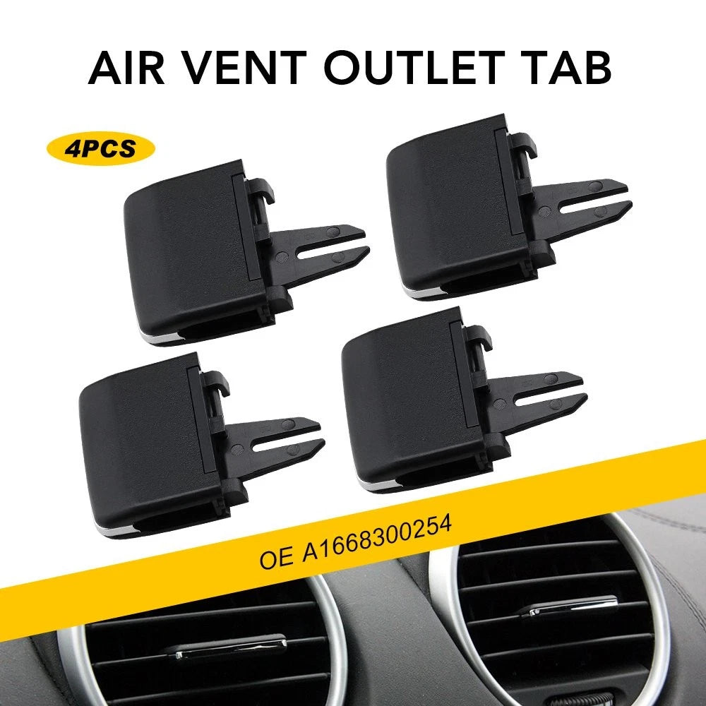 Set of 4 A/C Vent Tab Outlet Clips for Mercedes Benz W166 X166 (2012–2019)