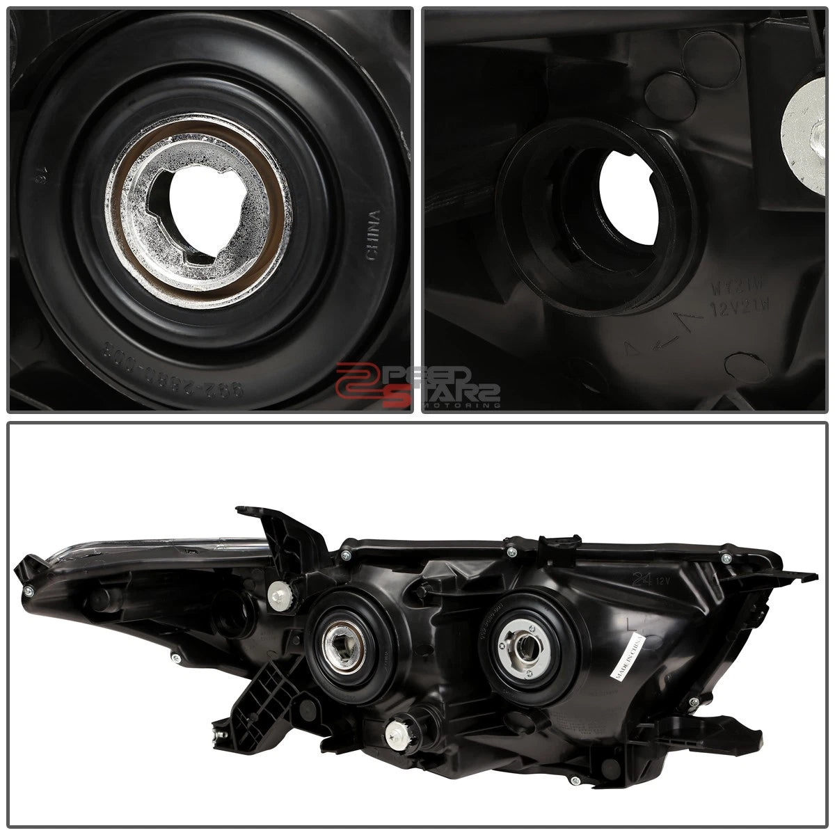 Chrome Housing Amber Corner Projector Headlight for Toyota Highlander (2011–2013)