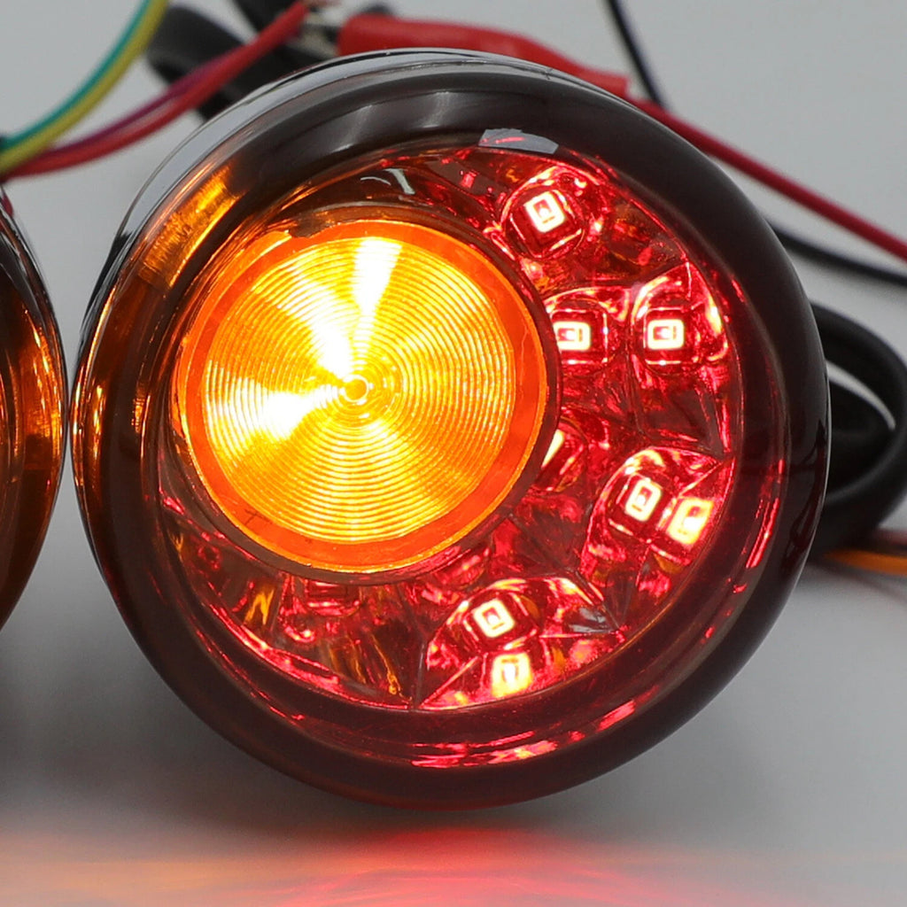 Front Chrome LED Running Brake Turn Signal Indicator Light for H-D XL883 1200 (1992–2017)