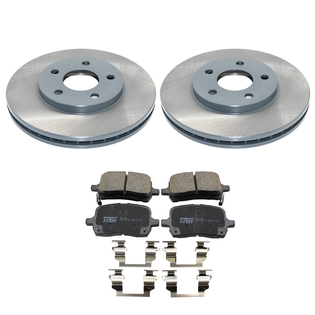 DuraGo Front Rotors & TRW Pro Ceramic Disc Brake Pads Kit for Chevy Malibu (2005–2006)