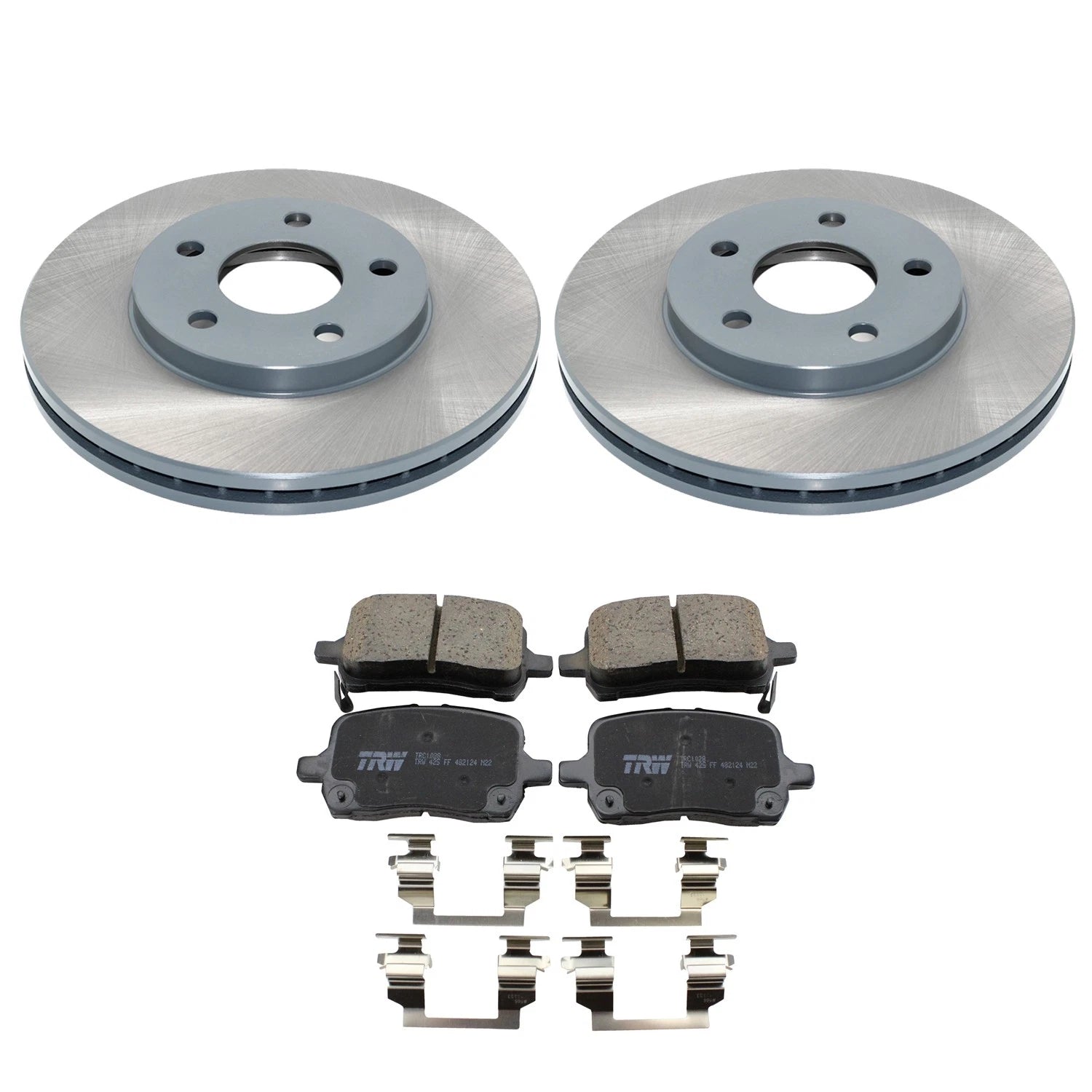 DuraGo Front Rotors & TRW Pro Ceramic Disc Brake Pads Kit for Chevy Malibu (2005–2006)