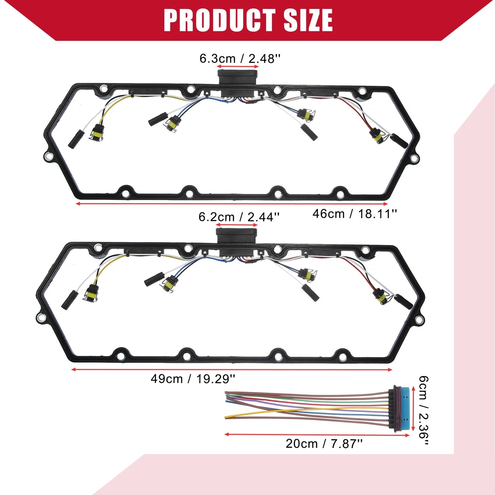 2X Valve Cover Gaskets with Fuel Injector Pigtail Kit for Ford Excursion (2000–2005)
