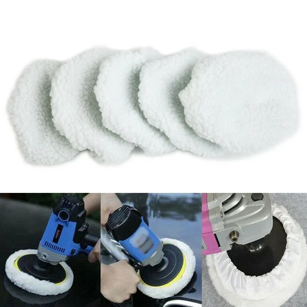 5 x Polishing Bonnet Buffer Pads Soft Wool 6" Car Polisher Waxing