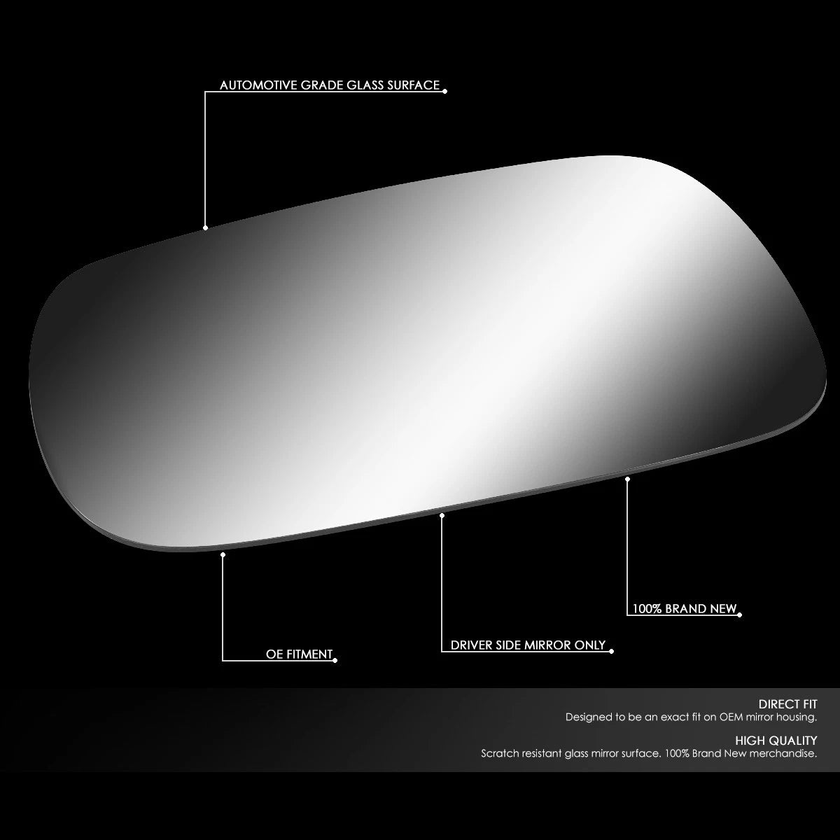 Left Side Rear View Mirror Glass for Honda Accord (1994–1997)