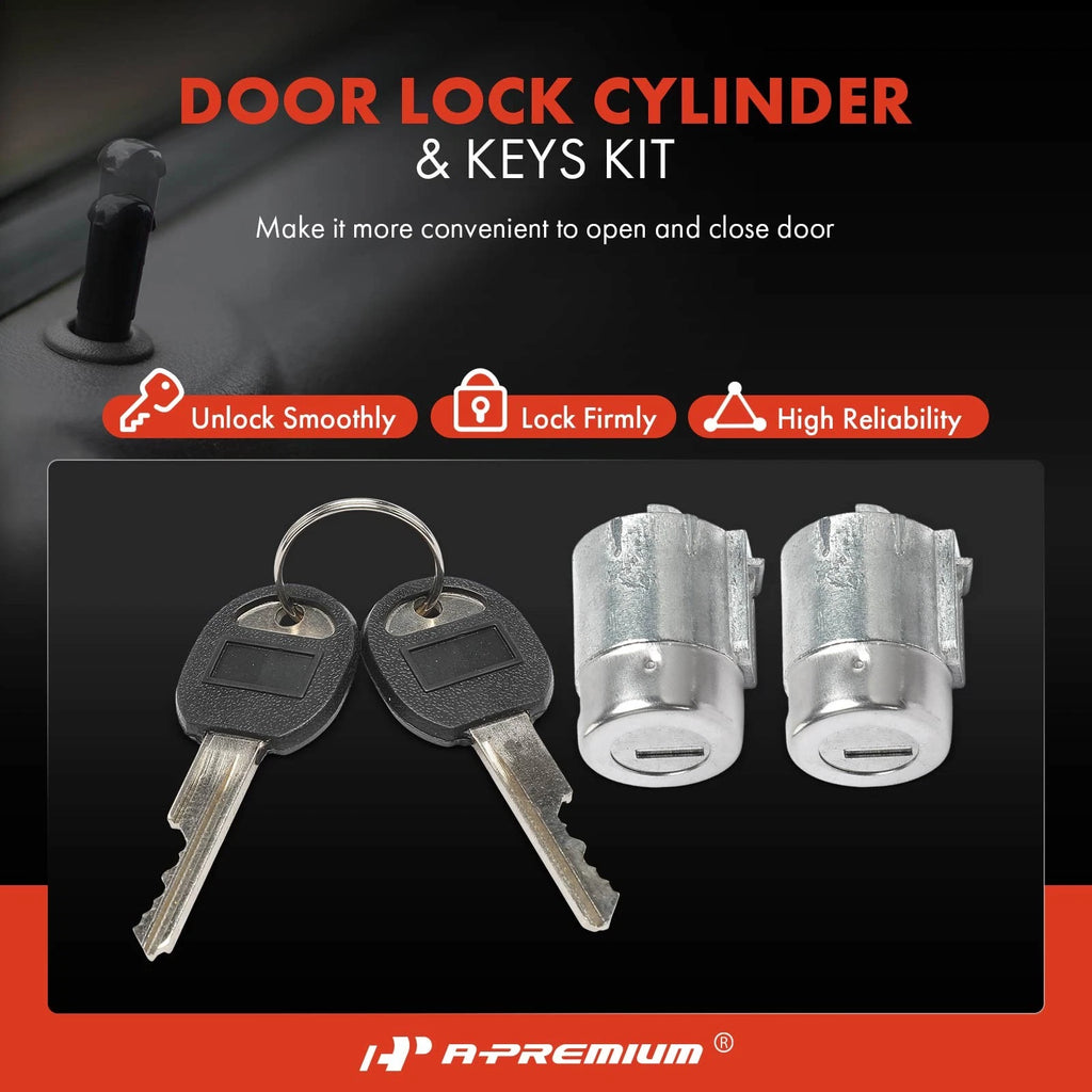 2X Front Door Lock Cylinder Set with 2 Keys for GMC Yukon (1992â1999)