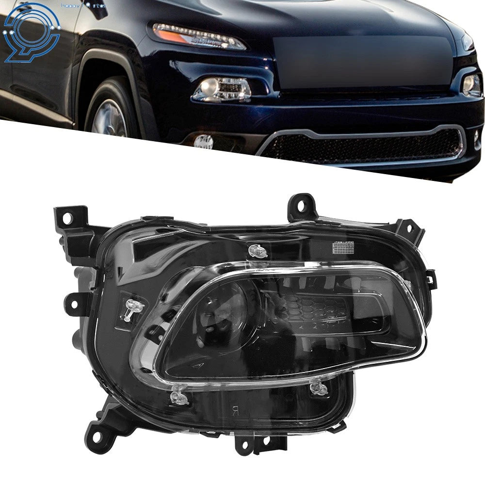 Black Headlight for Jeep Cherokee (2014-2018) HID Clear Lens Right Side