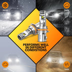 2X 9007 HB5 LED Headlight Bulbs for OXILAM (Hi/Lo Beam, 6500K White)