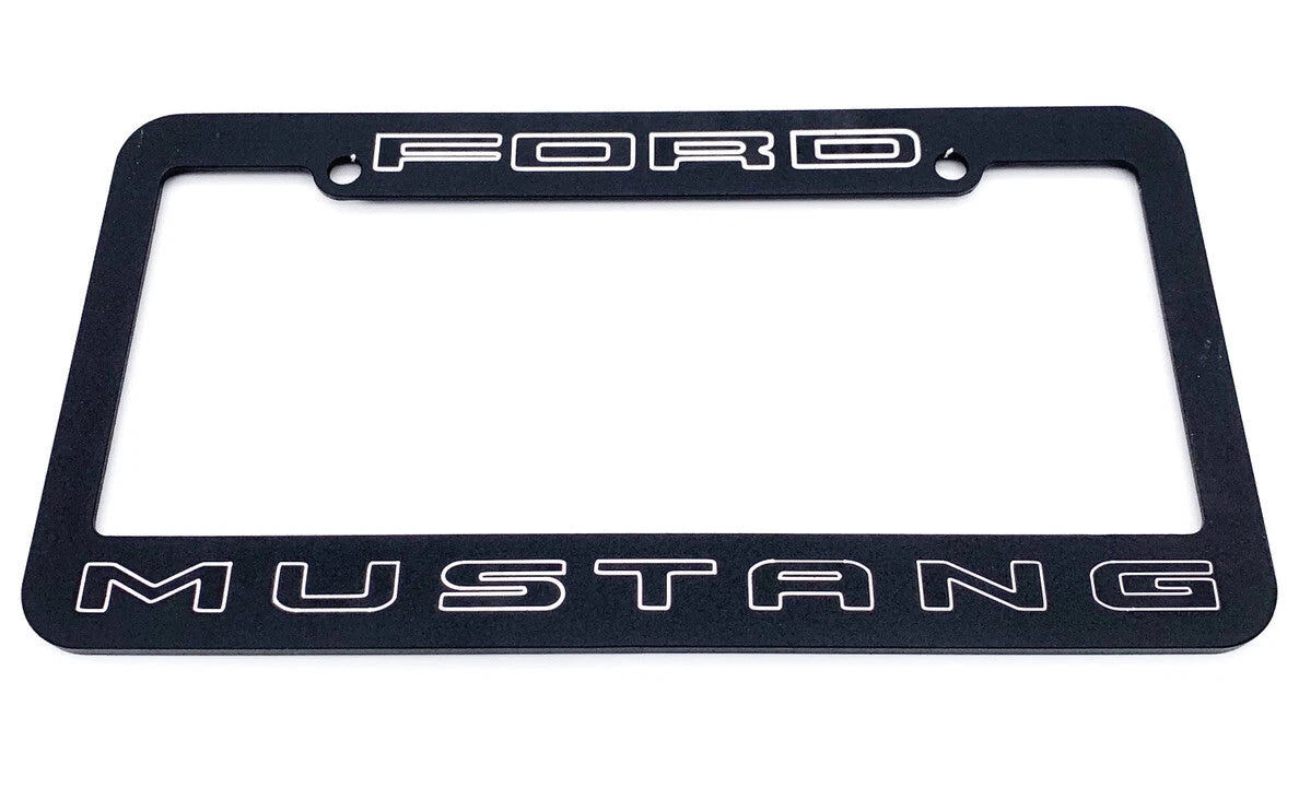 Engraved Billet Aluminum License Plate Frame for Ford Mustang (2015–2024)