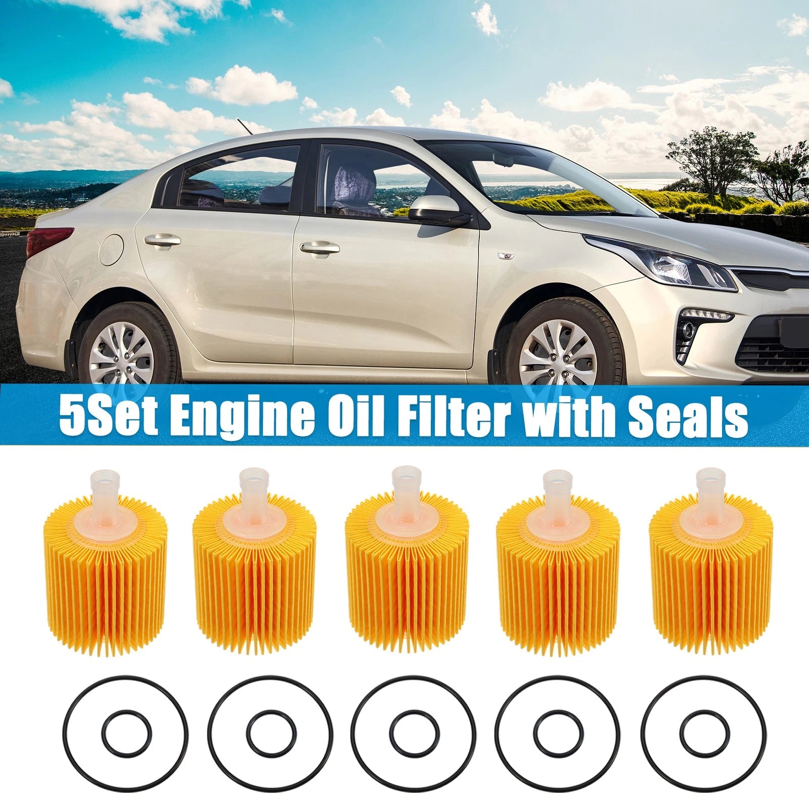 Set of 5 Engine Oil Filters 04152-YZZA1 04152-31090 04152-YZZG1 for Toyota Avalon 