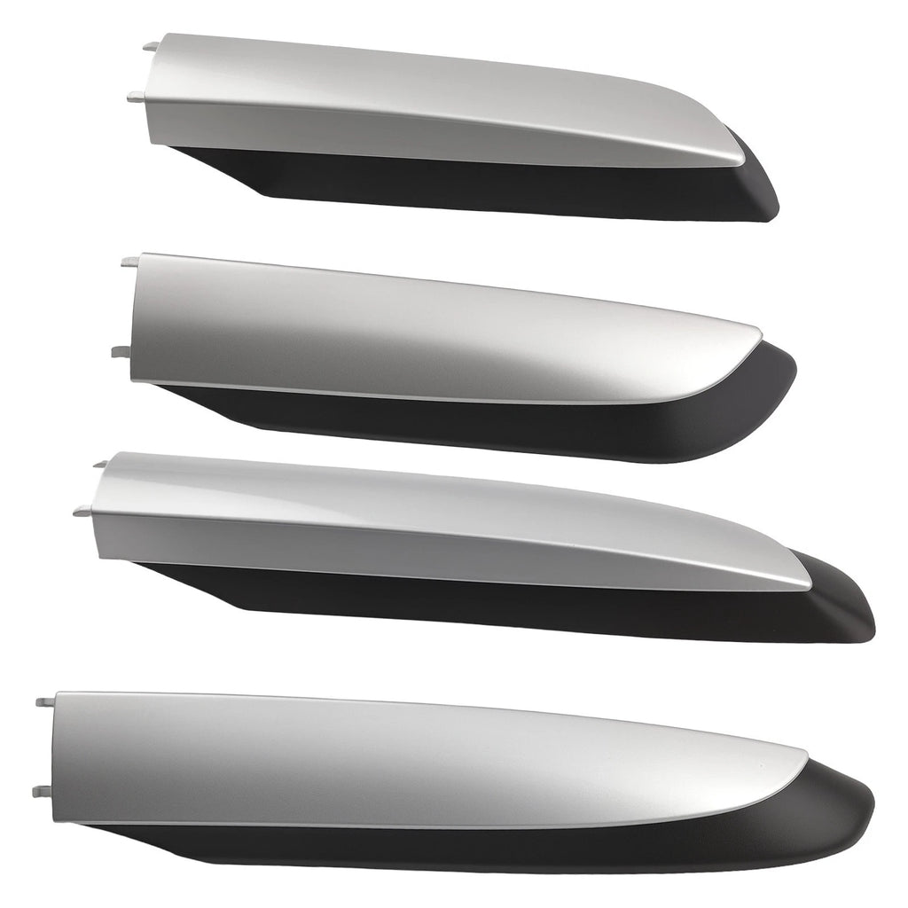 Set of 4 Roof Rack Rail Caps for Toyota RAV4 (2013–2018) Black Silver ABS