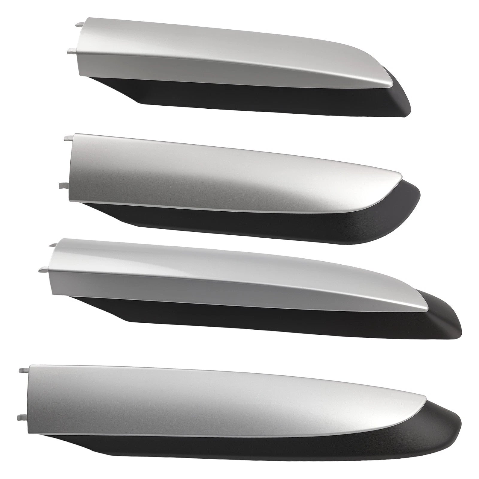 Set of 4 Roof Rack Rail Caps for Toyota RAV4 (2013–2018) Black Silver ABS