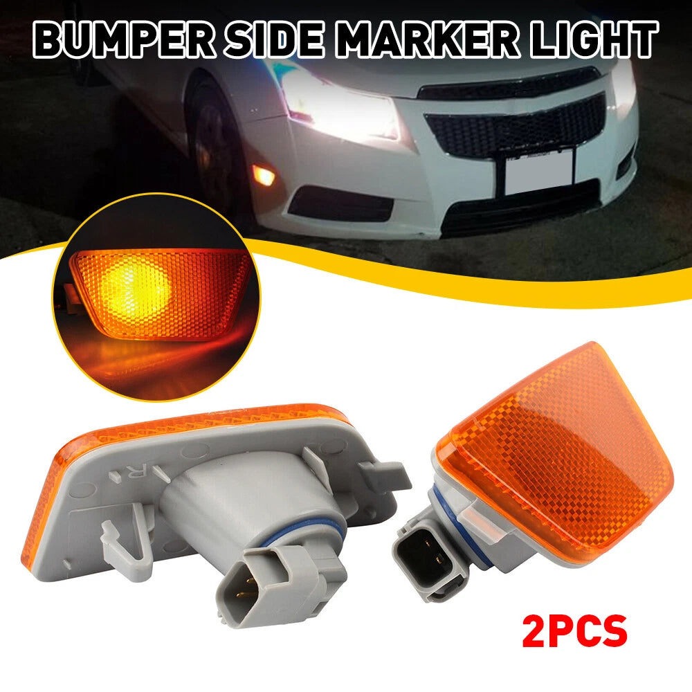 Set of 2 Front Bumper Side Marker Lights for Chevy Cruze (2011–2015)