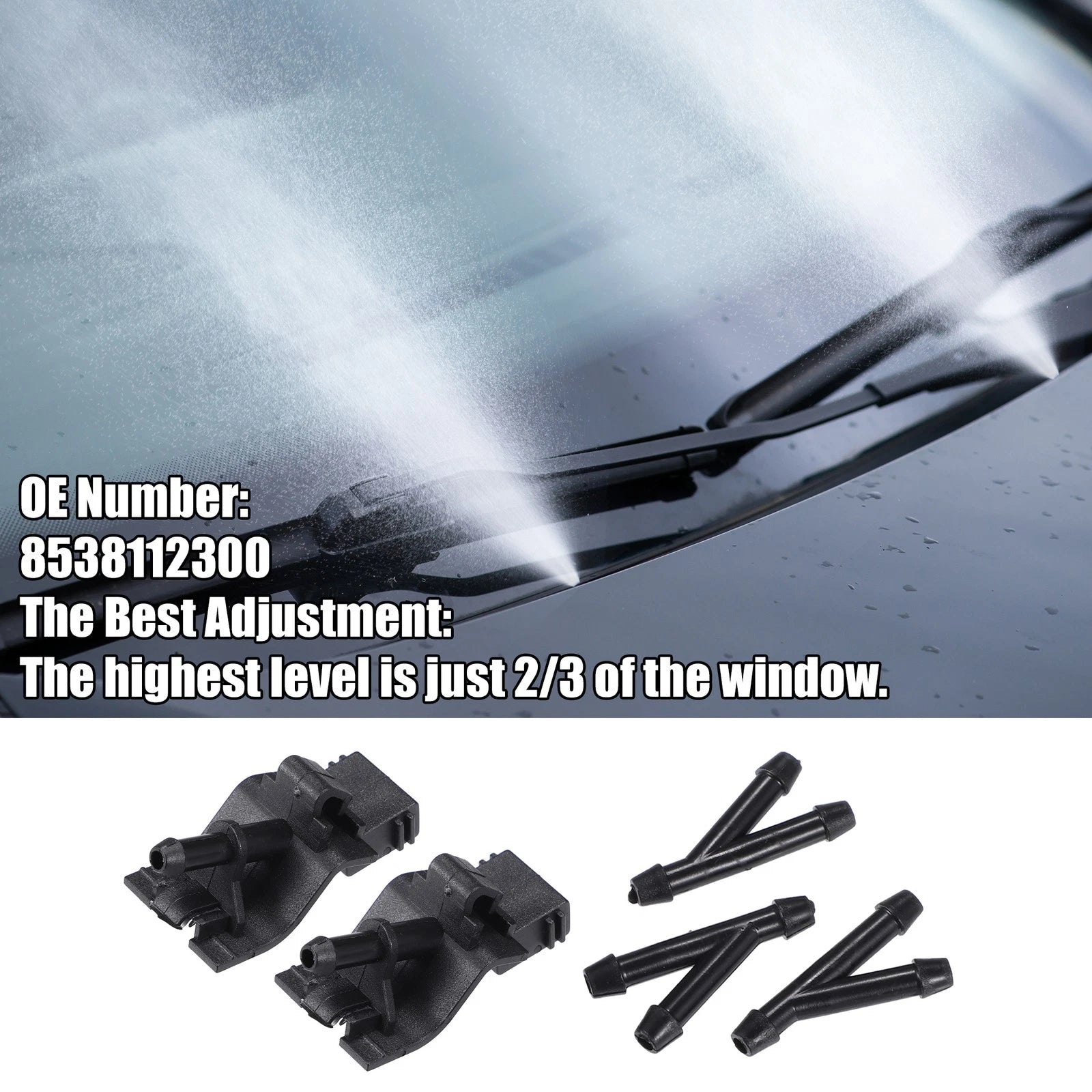 Set of 2 Windshield Washer Nozzles No. 85381-12300 for Toyota 4Runner 