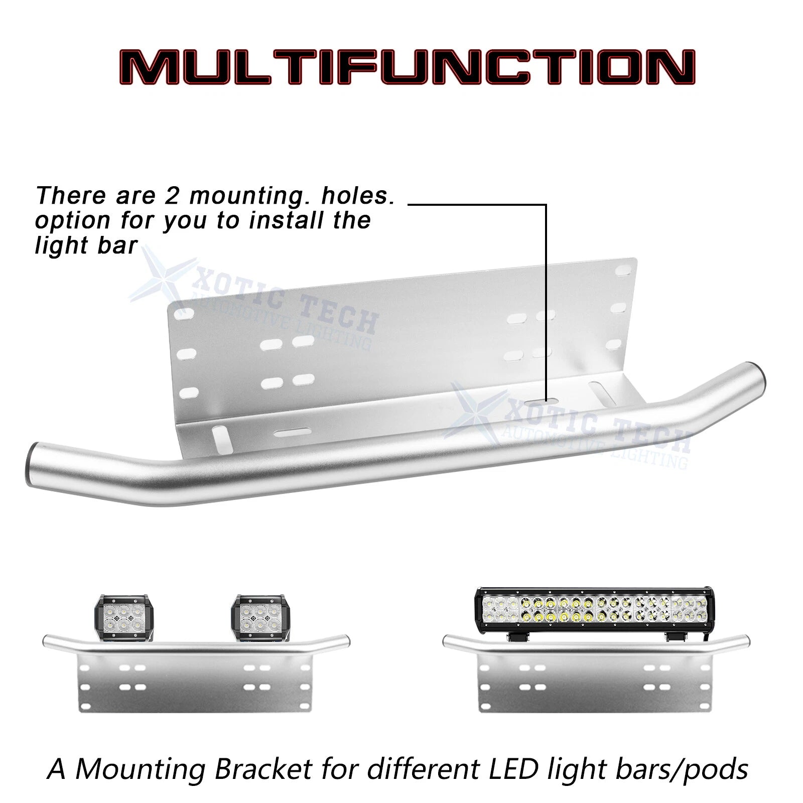 Light LED Front License Plate Mount Bracket Holder for GMC (2018-2024)