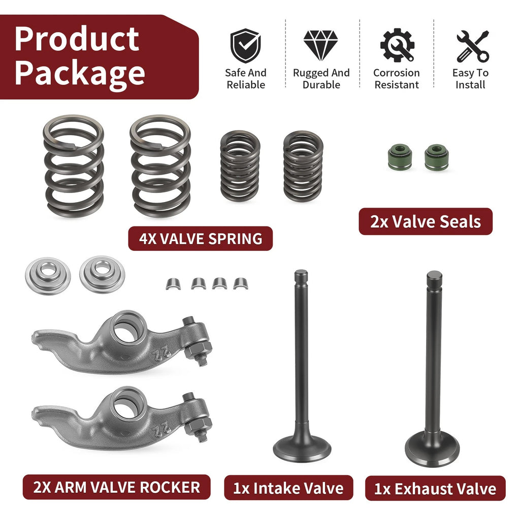 Engine Intake Exhaust Valves & Rocker Arm for Honda XR100R XR80R (1986–2003)