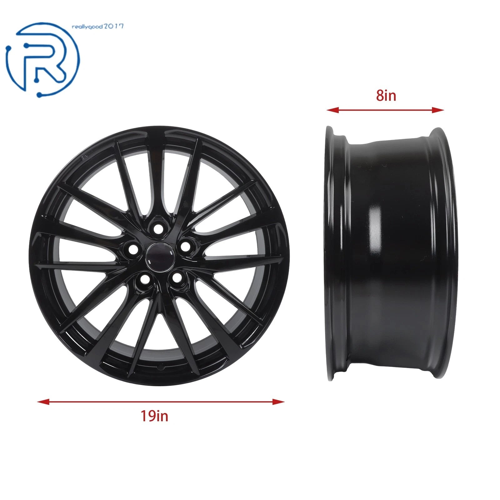 Replacement Wheel for Toyota Camry (2021–2024) 19"x8" Gloss Black Alloy Rim