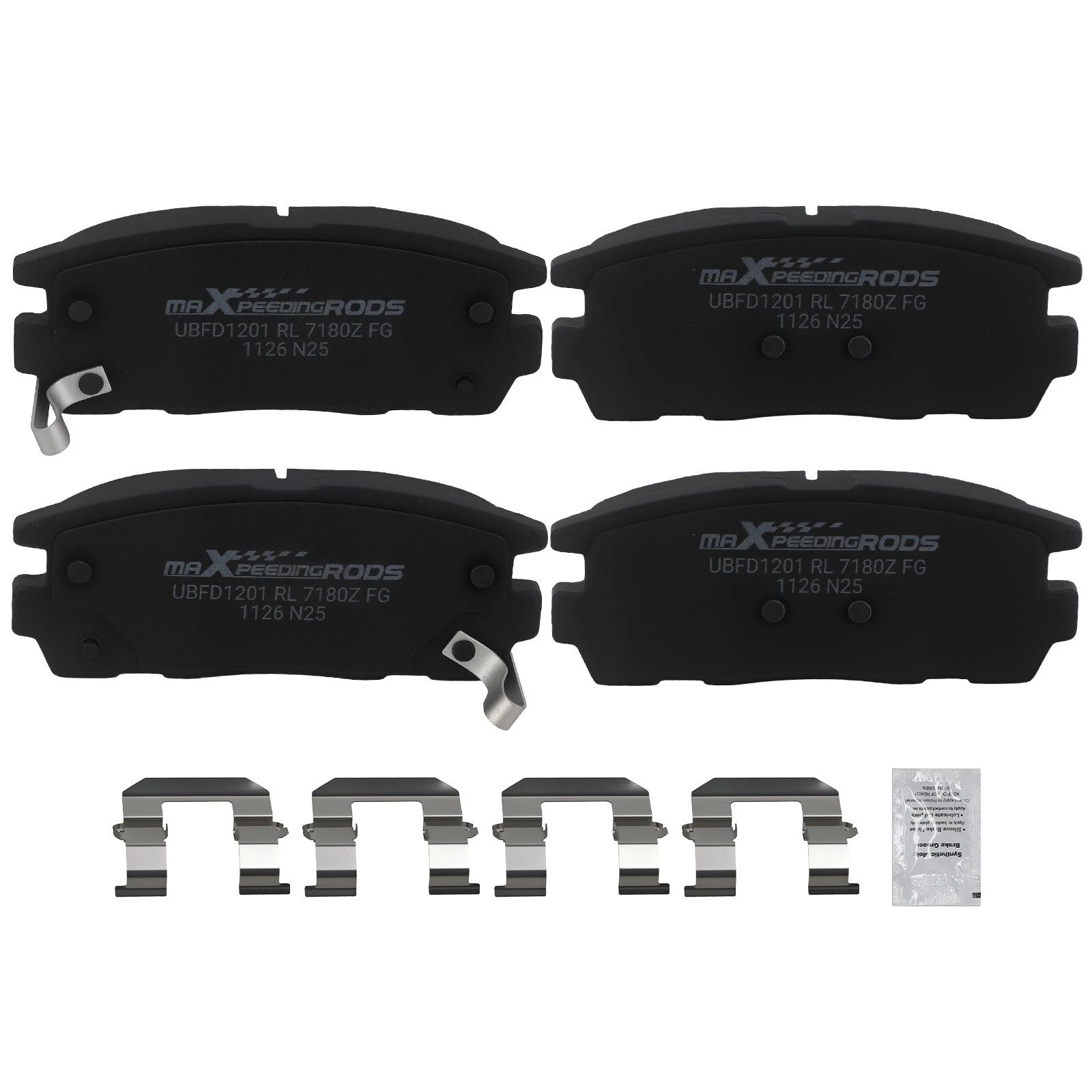 Set of 4 Rear Ceramic Brake Pads for Pontiac Torrent (2007–2009) / GMC Terrain (2010–2017)