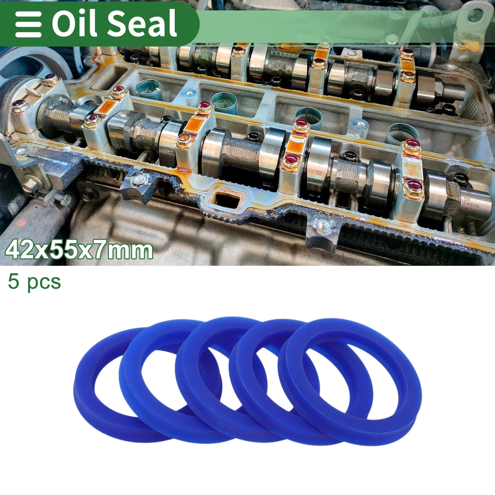 Set of 5 Oil Seal Rotary Shaft Seal 42x55x7mm High Pressure for Various Models