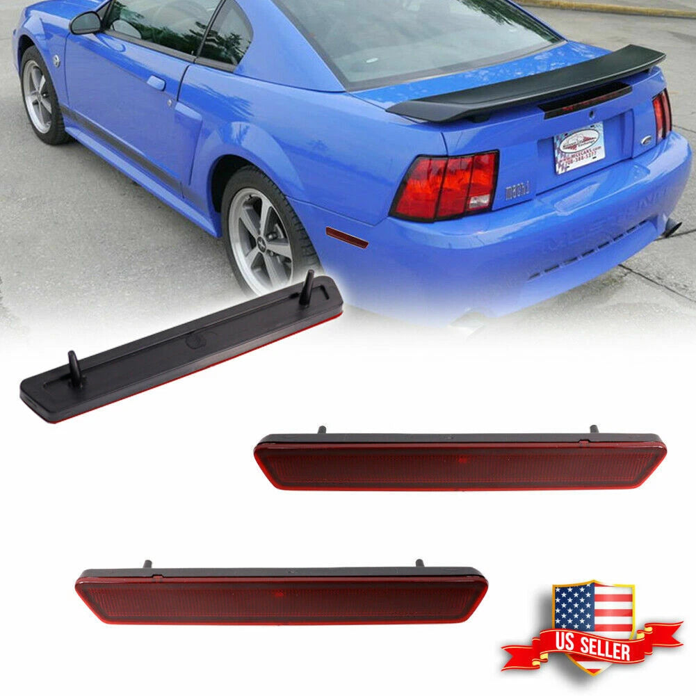 Set of 2 Red Rear Side Marker Lights for Ford Mustang (1999–2004)