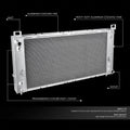 2X Aluminum Core 2 Row Cooling Radiator for Silverado Sierra Yukon (1999–2014) DPI 2370