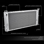 2X Aluminum Core 2 Row Cooling Radiator for Silverado Sierra Yukon (1999–2014) DPI 2370