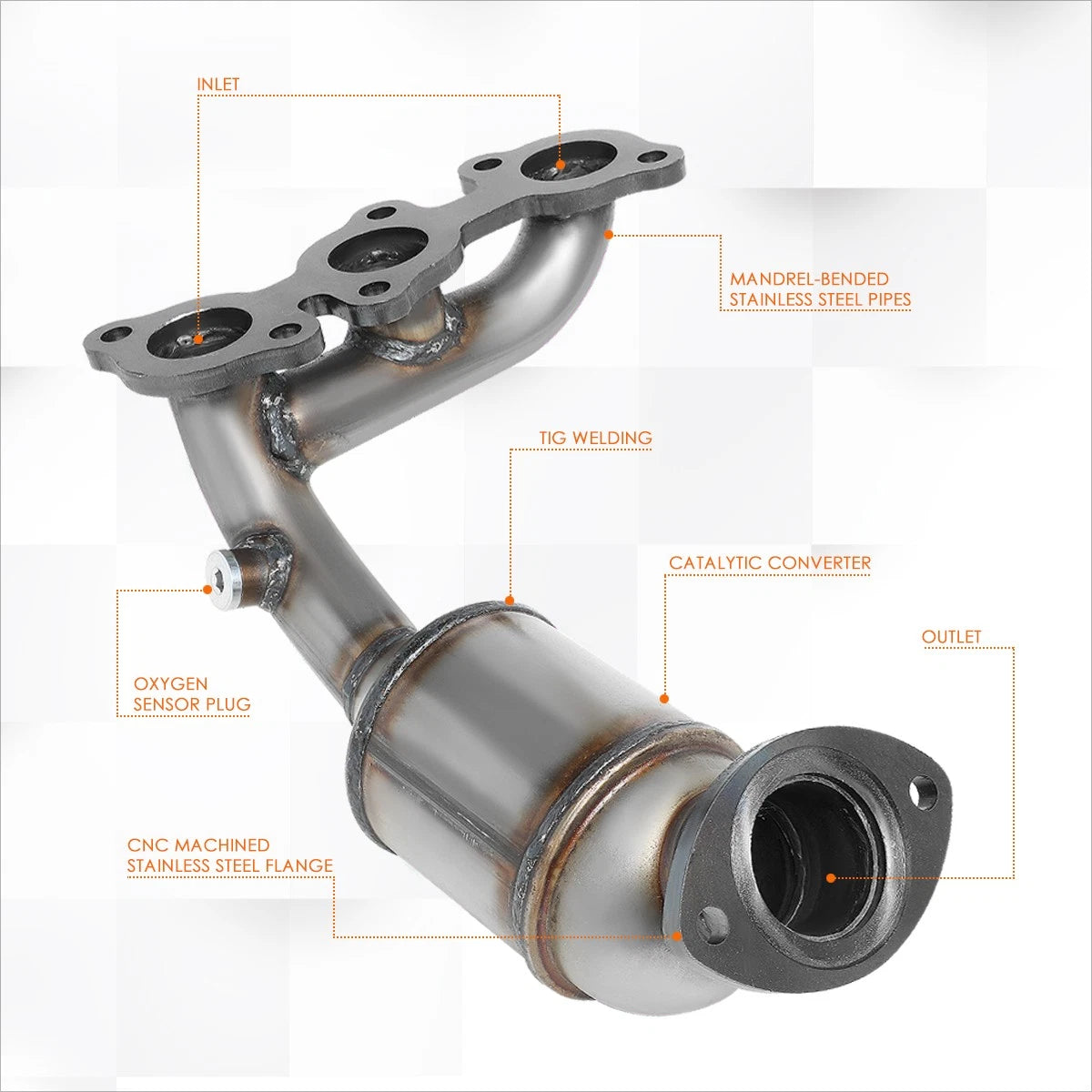 Exhaust Manifold Catalytic Converter Left for Highlander/Sienna/RX330 (2004–2007)