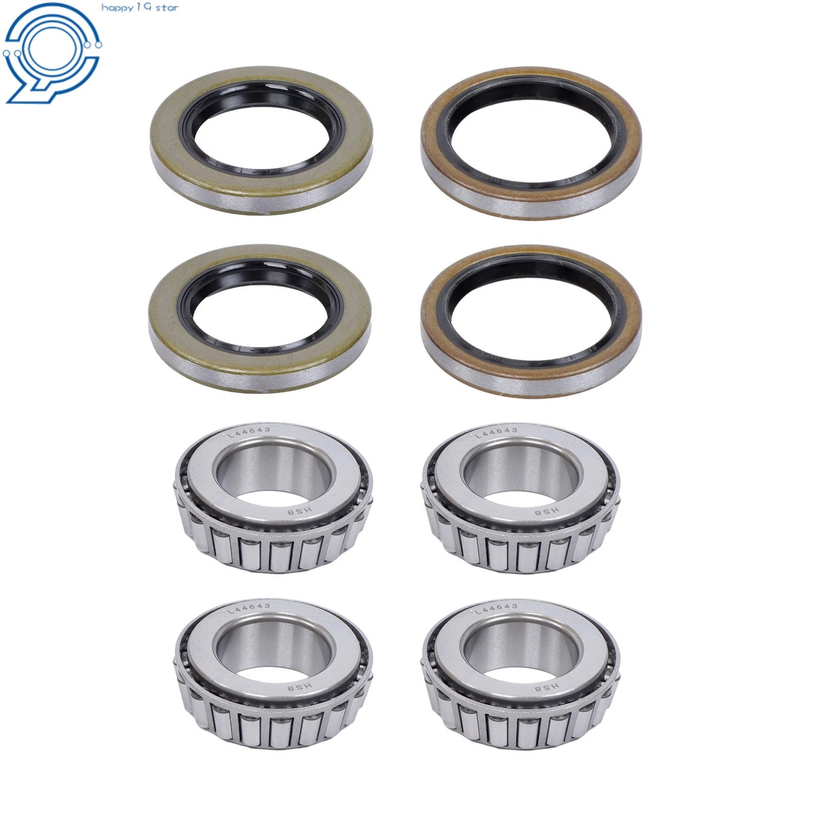 Set of 4 Galvanized Trailer Hub Kits for 2000 lbs Trailers