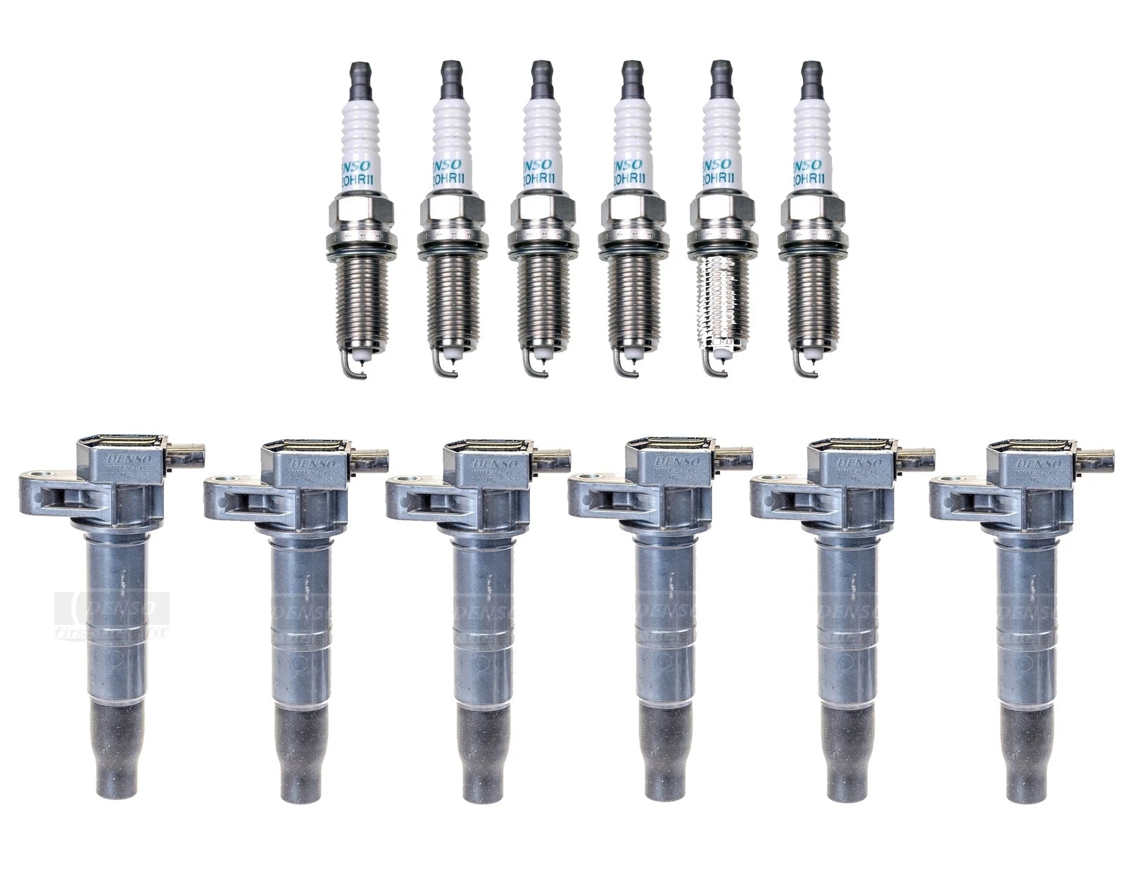 Set of 6 Ignition Coils for Kia V6 (Iridium Long Life, Denso)