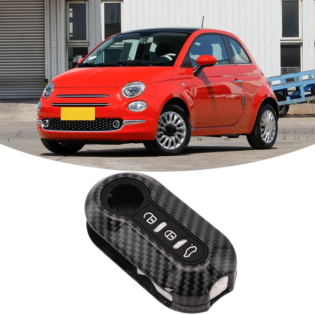 Carbon key case key cover for Fiat 500 Ducato Abarth Doblo (2007���2024)