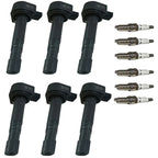 6X Ignition Coil & Spark Plug for Honda Ridgeline (2006–2008)