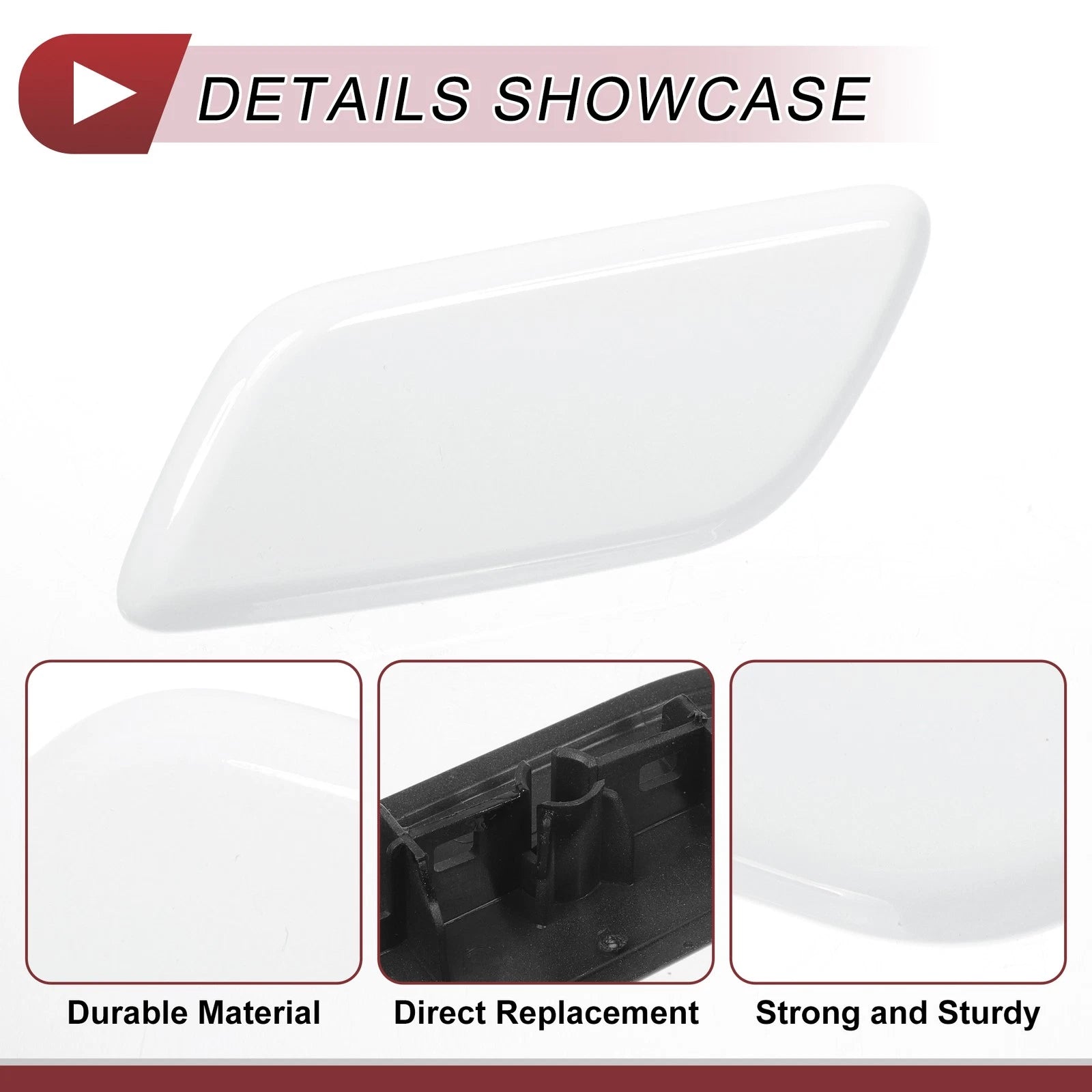 Front Left Washer Nozzle Cover Cap for Lexus LX570 (2013–2015) White