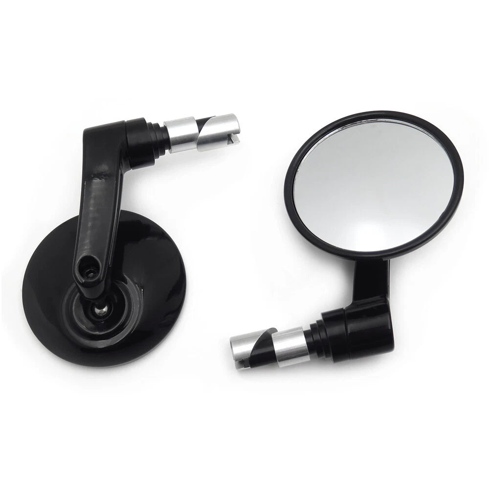 Round Bar End Mirror for Harley (7/8", 1", 22mm, 25mm) Diamond Cut