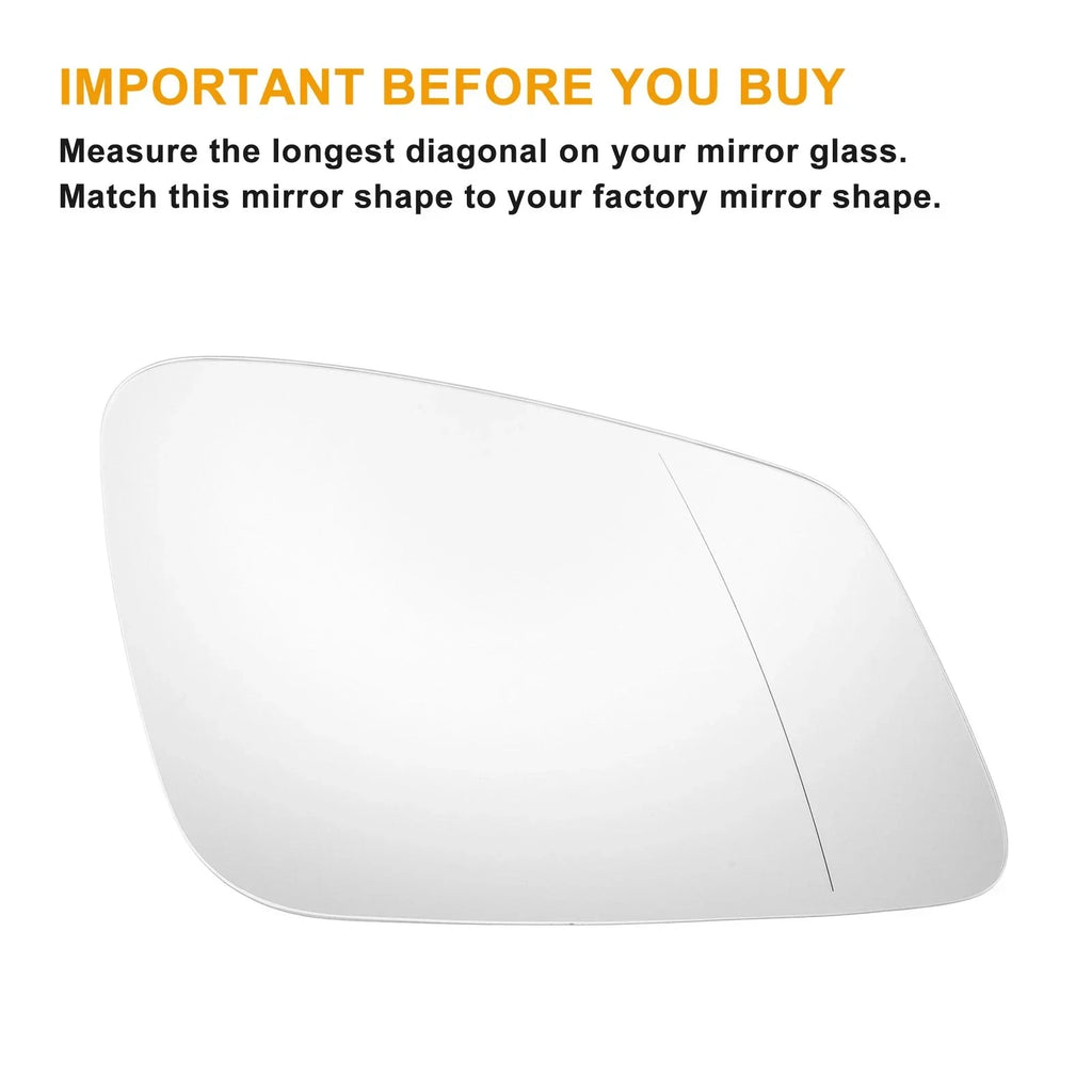 Pair Left Right White Mirror Glass with Back Heated for BMW 2/3/4/5/6 Series