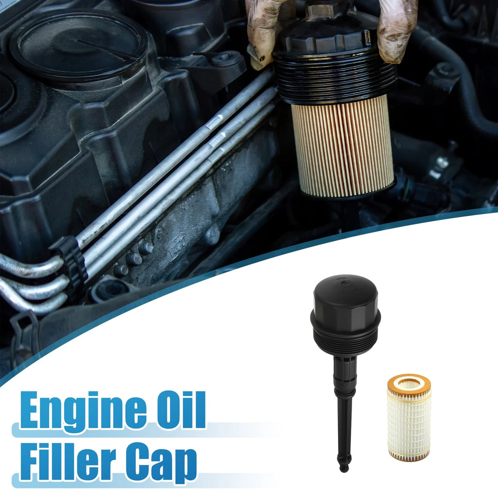 Engine Oil Filter with Housing Cap A1121800710 for Mercedes-Benz C240 C280 C320 (2001–2007)