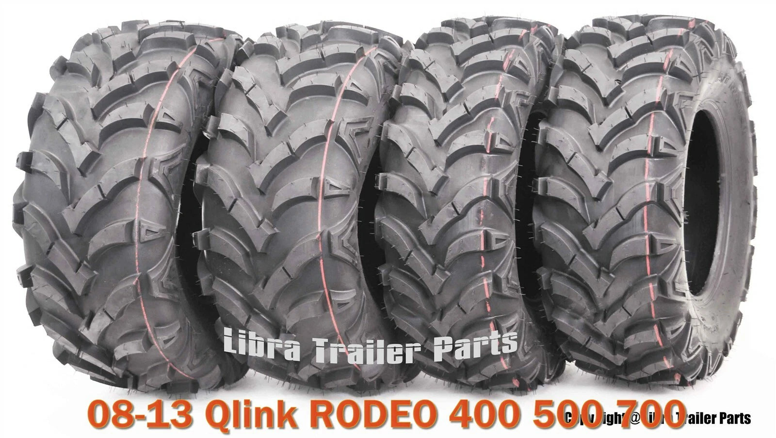 Set of 4 ATV Solid Mud Tires for Qlink Rodeo 400 500 700 (2008–2013)
