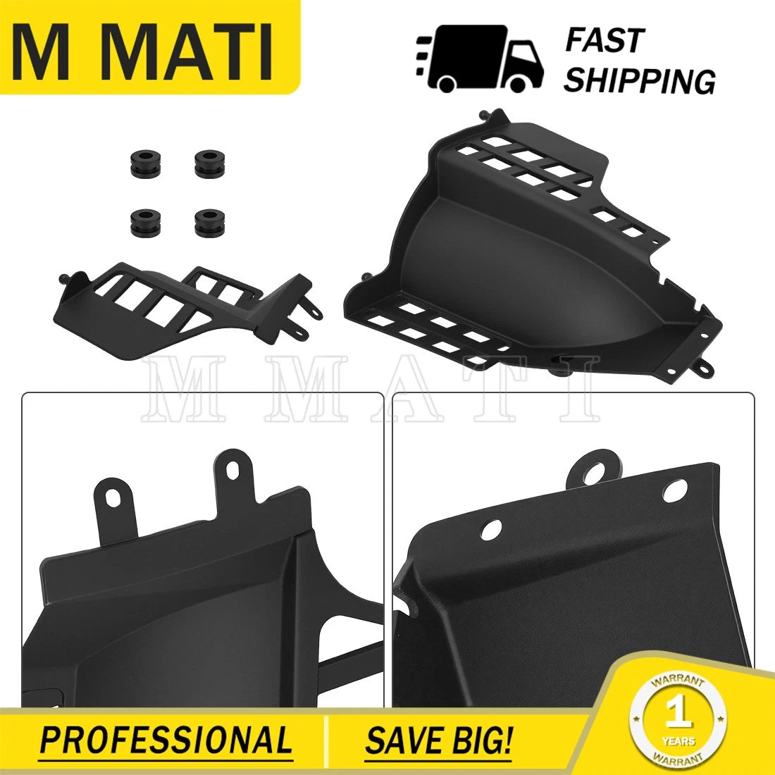 Nerf Bars Plastic Heel Guards w/ 4 Grommets for Yamaha Blaster YFS200 (1990–2006)
