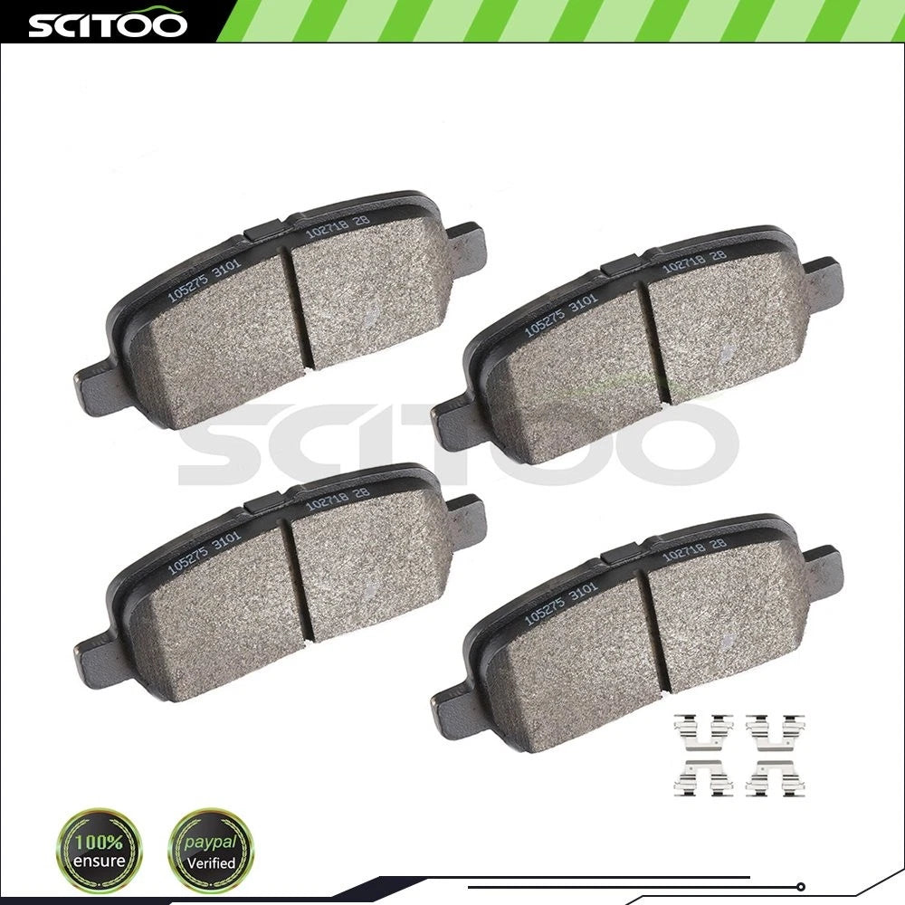 Set of 4 Metallic Brake Pads Rear for Chevy Impala (2011–2013) & Buick Allure (2005–2008)