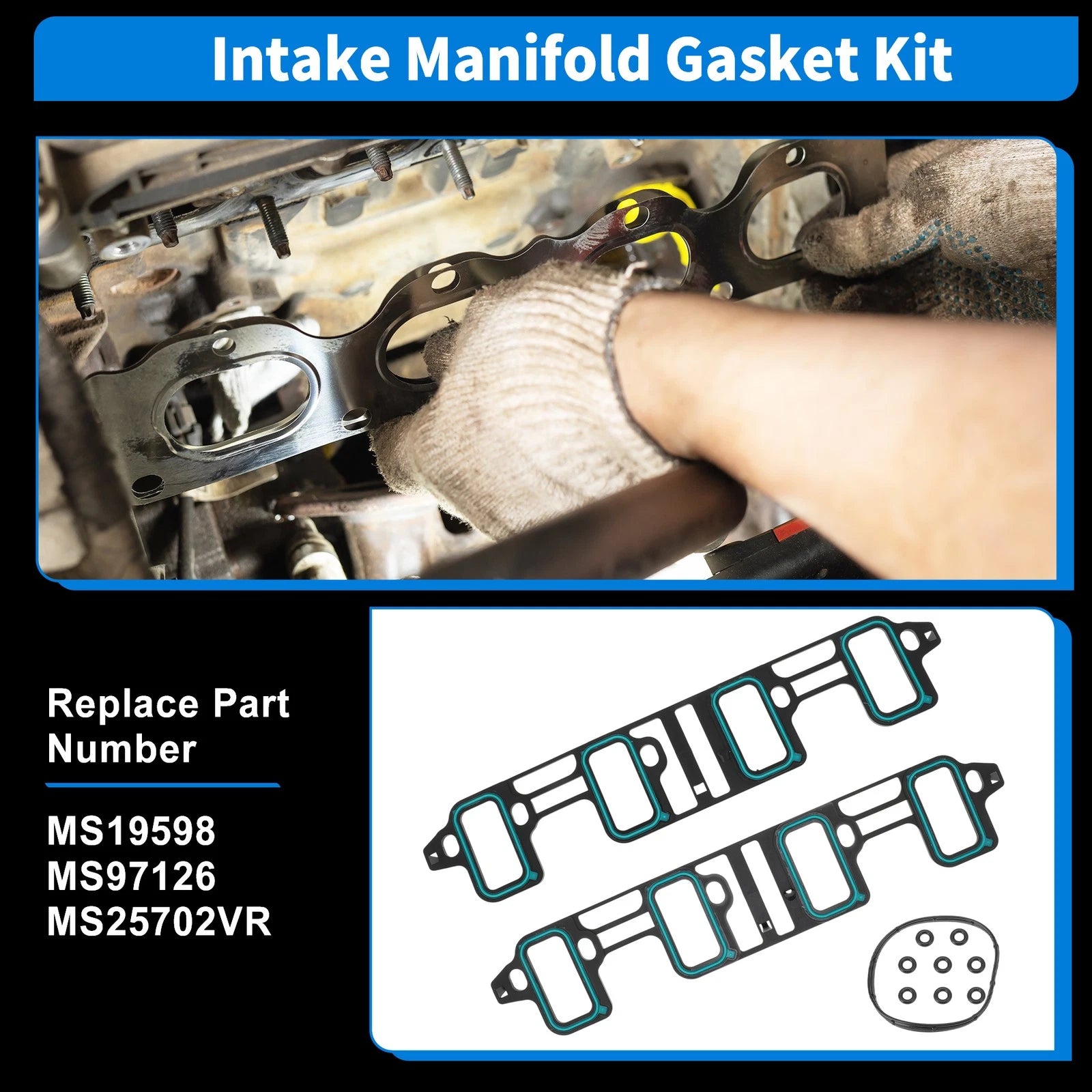 Intake Manifold Gasket Set for Chevrolet Express 2500 (2008–2016) No.MS19598