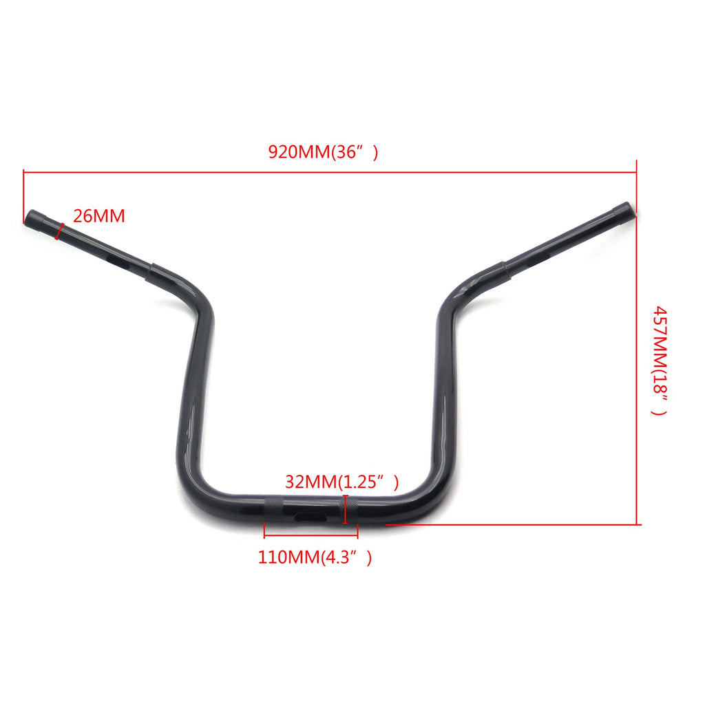 18" Ape-Hanger Handlebar for Harley Custom Softail Dyna (2010–2023)