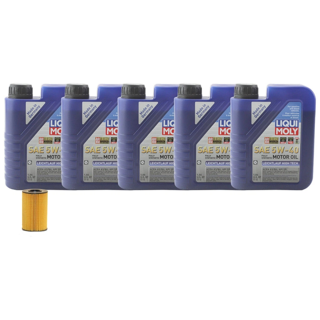5L Liqui Moly Leichtlauf High Tech 5W40 Engine Oil Change Kit for BMW E36 318i (1990–1998)