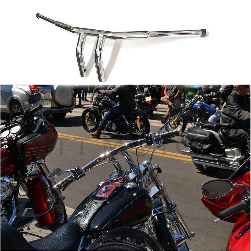 1-1/4" Flat Chrome 6" T-Bar Handlebars for Harley Softail (2018–2023)